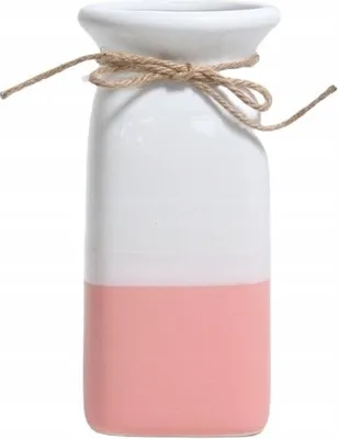 Zdjęcie produktu dla Wysoki Wazon Ceramiczny 20Cm Biało Różowy