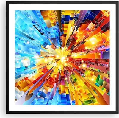 Produktbild von Gerahmtes Poster - Schwarzer Rahmen - Abstraktion modern - 60x60 cm - Wand Bild - Wanddeko - Wandbilder - Kunstposter - Wandposter - Bilderrahmen - Bilder - Kunstdruck - Wandbild - P2BAC60x60-3982