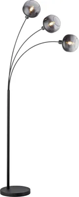 Produktbild von JUST LIGHT ZEA Stehleuchte E14 max.25W 3-fach Schwarz/Rauchfarben 15422-18