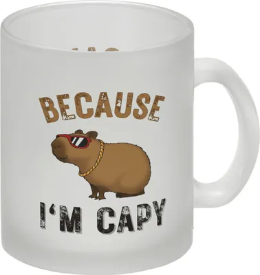 Produktbild von Because I´m capy Glas Tasse mit coolem Capybara Motiv