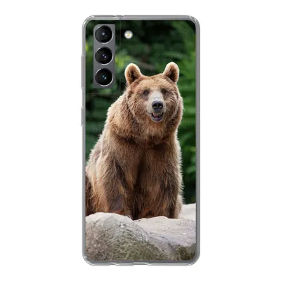 Produktbild von MuchoWow® Handyhülle Schutzhülle Hülle für Samsung Galaxy S21 Wald - Bär - Steine Silikon Softcase Handy Hülle - Softcase