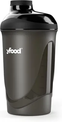 Produktbild von Protein Shaker 600 ml YFood | Eiweiß Shaker | Mit integriertem Sieb | Spülmaschinen-, Mikrowellen- und gefriergeeignet | Frei von BPA & DEHP |Schwarz