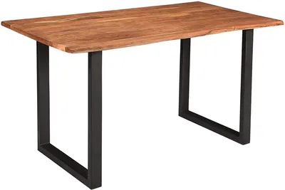 Produktbild von Esstisch Baumkante massiv Akazie natur 110 x 75 cm U-Gestell schwarz INSA