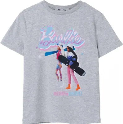 Produktbild von Barbie - "Merry & Bright" T-Shirt für Mädchen  kurzärmlig NS7974 (128) (Grau meliert)