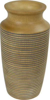 Obrázek produktu pro Jemné Asianliving Japandi Váza Mango Wood Ručně vyřezávané šedé D9xH21cm Dekorativní váza Květinová váza Orientální keramická váza Dekorace Váza Moderní stolní dekorace Váza