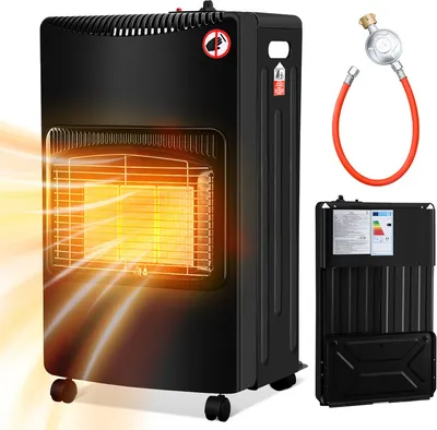Produktbild von Yakimz 4200 Watt Keramik Gasheizer inkl Gasdruckregler Gasschlauch + Schutzhülle - Gasheizofen, Heizstrahler Gasheizgerät, Infrarot Keramikbrenner, Butan oder Propangasflaschen bis 10kg