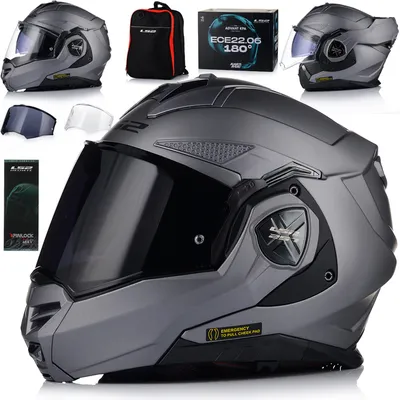 Image de LS2 FF901 Casque rabattable Advant X Solid, titane mat, M (57/58)