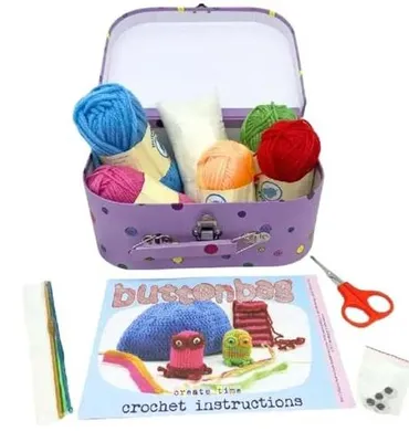 Image de Buttonbag Mallette de crochet - Kit créatif pour enfants