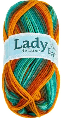 Immagine prodotto di Filato LADY de Luxe BATIK - 100 g, 238 m - Verde, Arancione, Marrone