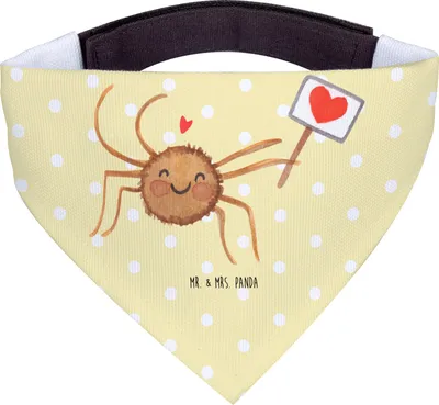 Produktbild von Mr. & Mrs. Panda Bandana Spinne Agathe Motivation - Gelb Pastell - Geschenk, Hunde Hals Tuch, Hundehalstuch, Liebe, Halstuch Hund, Dankeschön, Für, Glück, Vertrauen