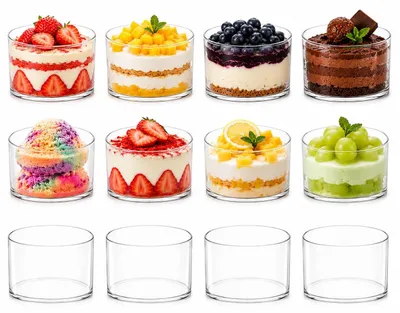 12 Puddingförmchen, Dessertbecher 8 cm Öffnung, 5 cm Höhe