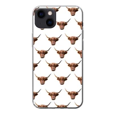 Produktbild von MuchoWow® Handyhülle Schutzhülle Hülle für iPhone 13 Schottischer Highlander - Kuh - Muster Silikon Softcase Handy Hülle - Karteninhaber