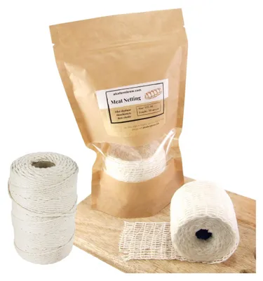 Produktbild von Fleischnetz 125mm / 10m + Wurstgarn 80m - Schinkennetz, Räuchernetz, Küchengarn, Kochgarn