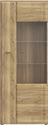 Produktbild von Stauraumvitrine >AKINORI< 2 Türen, Mauvella Eiche Nachbildung - 75,1x197,6x41,8cm (BxHxT)