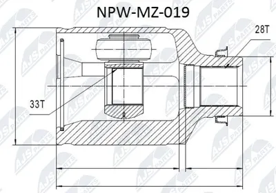 Produktbild von NTY Gelenksatz Antriebswelle Getriebeseitig Vorne Rechts für MAZDA 6 Station Wagon (GY) NPW-MZ-019