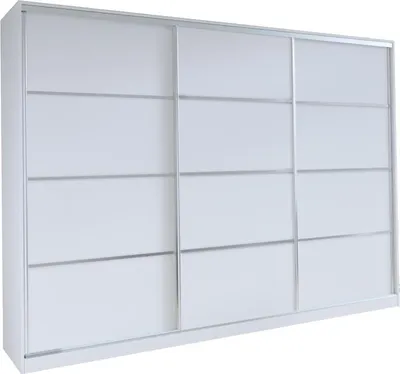 Obrázek produktu pro Šatní skříň LITOLARIS 280 bez zrcadla, se 6 policemi, 4 šuplíky a 2 šatními tyčemi, bílý mat