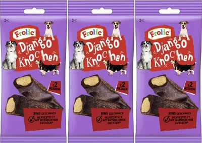 Produktbild von FROLIC™ Django Knochen Beutel für mittlere Hunde mit Rind 3 x 2 Stück