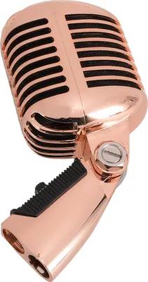 Image de Saluaqui Vintage -Microphone avec Cardioid -Design alliage de zinc style rétro Microphone vocal dynamique avec jupe pivotante auto-serrante pour KTV Performances Or (Ros��gold)