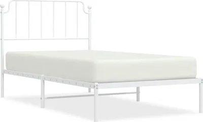 Produktbild von vidaXL Bettgestell mit Kopfteil Metall Weiß 100x190 cm