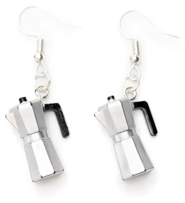 Produktbild von Espressokanne Ohrringe Miniblings Hänger Kanne Cafe Mokka Kaffe Espresso silber