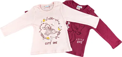 Produktbild von Disney Baby Langarm Shirt - 2er Pack - mit verschiedenen Motiven (Winnie the Pooh, Bambi, Dumbo) - , Größe:62-68, Farbe-Motiv:Bambi