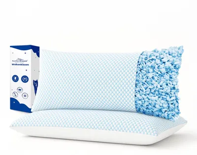 Kühlkissen 40x80 cm, 2er-Pack – Ergonomisches Memory-Schaum-Kissen mit Kühlgel