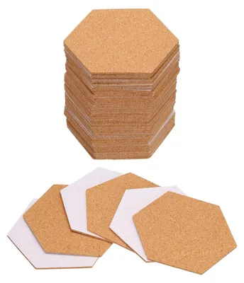 50 selbstklebende Korkuntersetzer, sechseckig, 87x100x2 mm