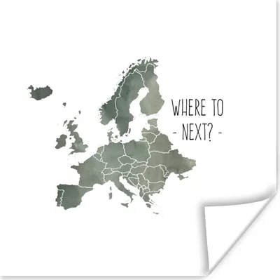 Produktbild von MuchoWow® Poster Karten - Europa - Briefe - Zitat 30x30 cm - Wandposter - Printing