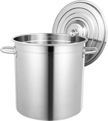 Produktbild von Großer Einkochtopf aus Edelstahl 35L mit Deckel für die Küche