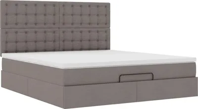 Produktbild von Ottoman-Bett mit Matratze Taupe 160x200 cm Stoff
