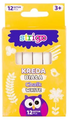 Obrázek produktu pro Strigo Kreda szkolna biała do pisania i rysowania 12 sztuk