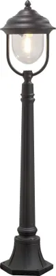 A black outdoor lamp post.