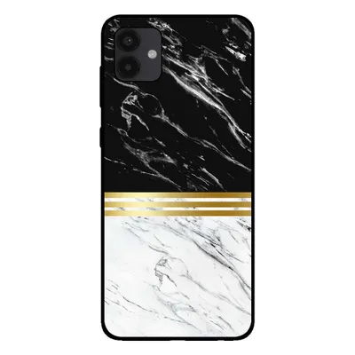 Image de Smartphonica Coque pour Samsung Galaxy A04 aspect marbré - coque arrière marbrée - Noir Blanc