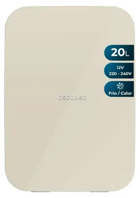 Obrázek produktu pro Cecotec Mini lednička – Kompaktní lednička o objemu 20 litrů, model Bolero MiniCooling 20L, barva béžová (Bahamas). Napájení 12V-220V
