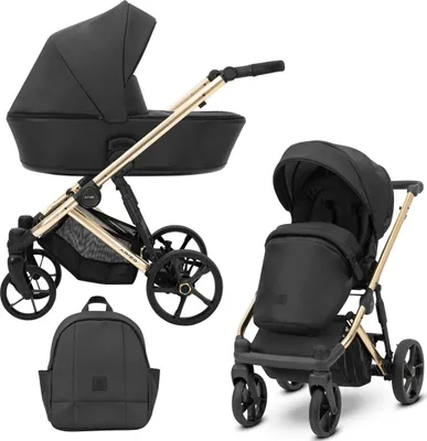 Immagine prodotto di Kunert ARIZO PREMIUM 2in1 in ecopelle nera con telaio dorato, navicella e accessori