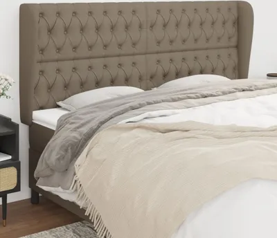 Produktbild von The Living Store Kopfteil mit Ohren Taupe 203x23x118/128 cm Stoff