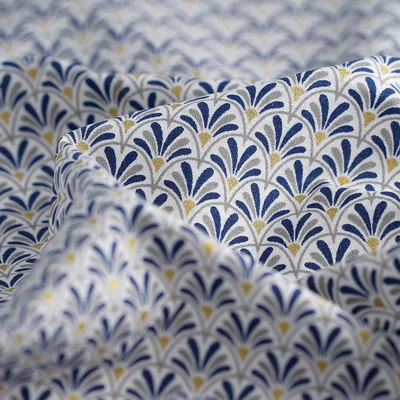 Productafbeelding van Katoenen stof met een strepenpatroon, blauw