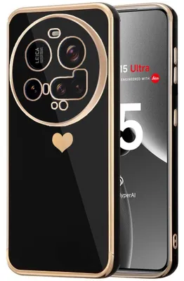 Image de Coque pour Xiaomi 15 Ultra, avec Motif Cœur Anti-Rayure Souple TPU Noir