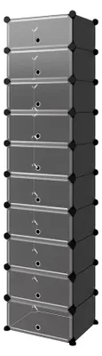 Produktbild von Schuhregal Standregal Lagerregal Schuhschrank Steckregal Aufbewahrungsregal Schuhablage Schwarz 44x32x174 cm