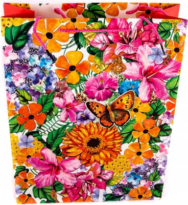 Zdjęcie produktu dla Torebka Prezentowa Kwiaty 31X42Cm Różne Kolory