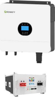 Produktbild von 6kW Growatt SPF 6000 ES PLUS Wechselrichter (Off-Grid) mit Optionalen SWA 10kWh LiFePo4 Speicher Rack
