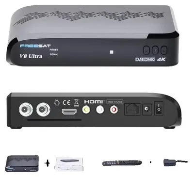 Immagine prodotto di Set-top box, compatibile con DVB-S/S2/T2, uscita HDMI, V8 Ultra 4K TV Box, spina UE