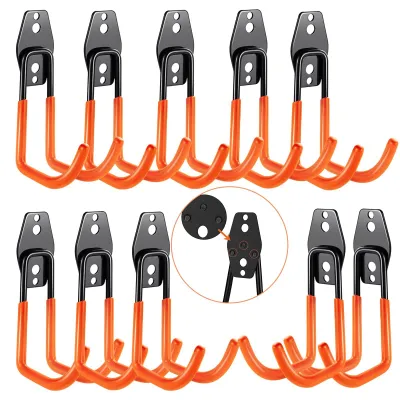 Image de 10 crochets pour garage, pour le rangement et l'organisation - couleur orange