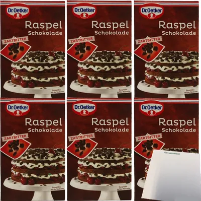 Produktbild von Dr. Oetker Raspelschokolade Zartbitter 6er Pack (6x100g Packung) + usy Block