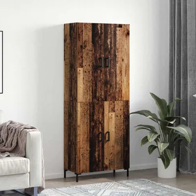 Zdjęcie produktu dla vidaXL Highboard stare drewno 69,5 x 34 x 180 cm materiał drewnopochodny