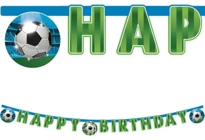 Geburtstagsgirlande Happy Birthday Fußball, FSC-Papier