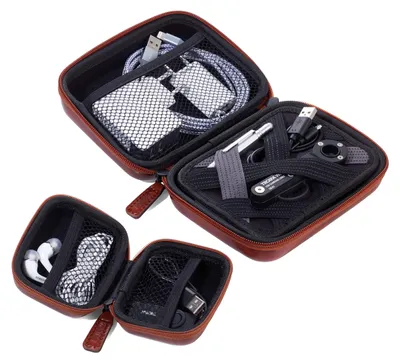 Produktbild von TROIKA ONPACK, Kunstleder, Samt, Braun, 2 Taschen, Reißverschluss, 130 mm, 160 mm