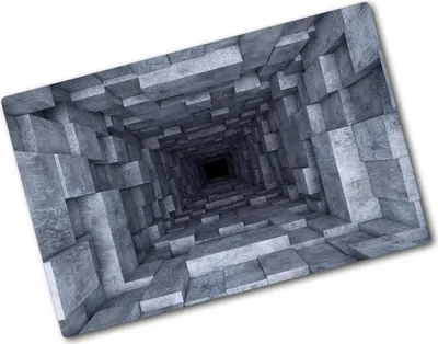 Produktbild von Tulup Glas Herdabdeckplatte - 80x52 cm - Glaskeramikkochfeld-Abdeckung Spritzschutz Glasabdeckplatte - Einteilig - Kunst: Modern & Klassisch - Tunnel - Grau