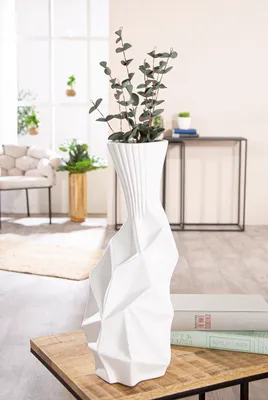 Obrázek produktu pro Váza, Pisa, keramika, bílá, balení 2 kusů, výška: 44,00 cm, šířka: 18,50 cm, hloubka: 15,00 cm, kód: 58168
