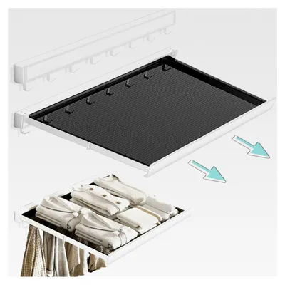 Produktbild von Wandmontierter Wäscheständer: einziehbarer Wäscheständer für den Innenbereich, Aluminiumlegierung mit weicher Netzoberfläche, Wäscheständer und Temperaturregal für Balkon, Bad, Küche
